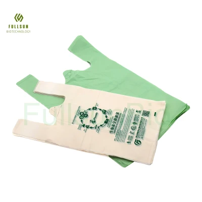 コーンスターチ PLA Pbat 堆肥化可能な巾着ゴミペット廃棄物食品プリント T シャツベスト生分解性プラスチックショッピングバッグ